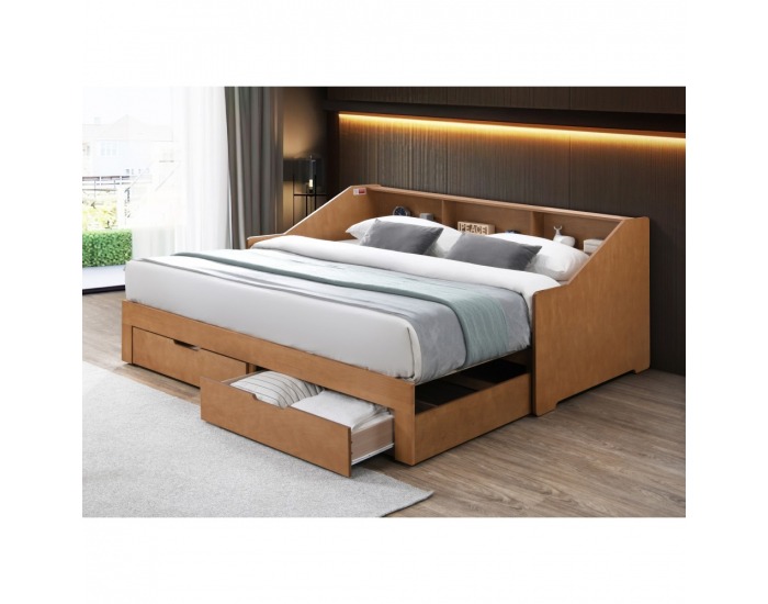 Rozkladacia posteľ s úložným priestorom Moneta - dub