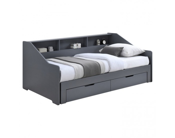 Rozkladacia posteľ s úložným priestorom Moneta - sivá