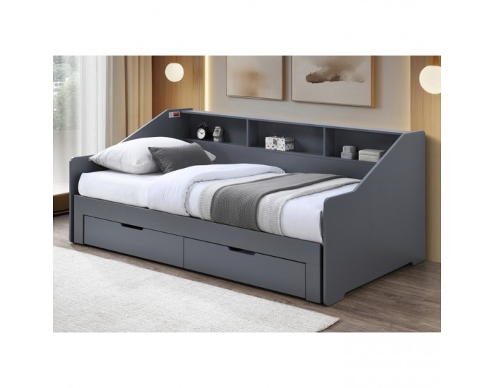 Rozkladacia posteľ s úložným priestorom Moneta - sivá