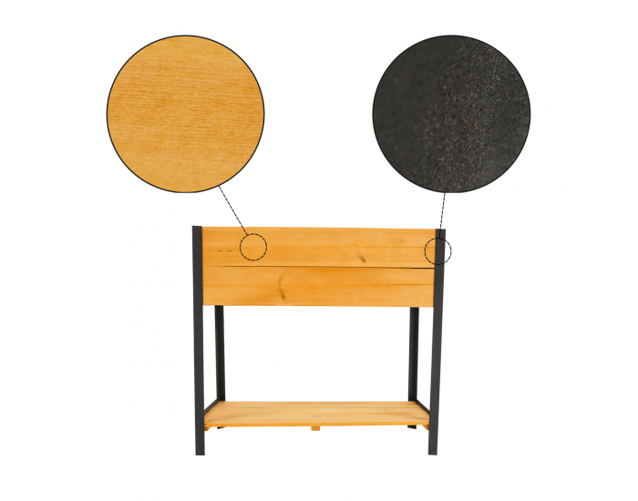 Vyvýšený záhon s policou Monto Typ 1 - prírodná / čierna