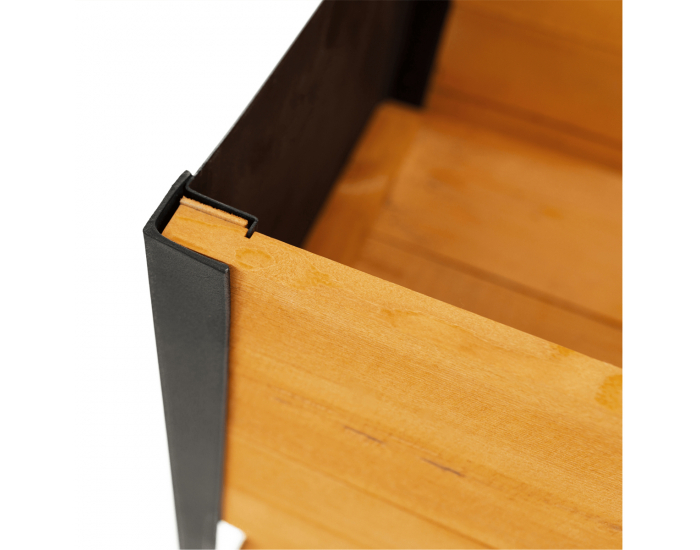 Vyvýšený záhon s policou Monto Typ 1 - prírodná / čierna