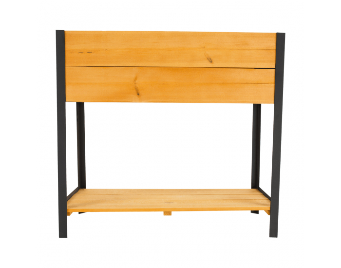 Vyvýšený záhon s policou Monto Typ 1 - prírodná / čierna