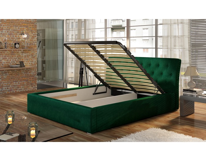 Čalúnená manželská posteľ s roštom Monzo UP 160 - tmavohnedá (Soft 66)