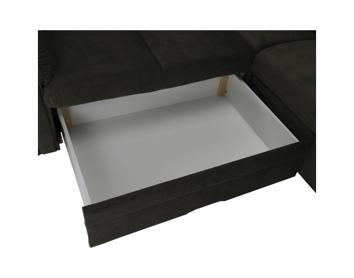 Rohová sedačka s rozkladom a úložným priestorom Morag L - hnedá