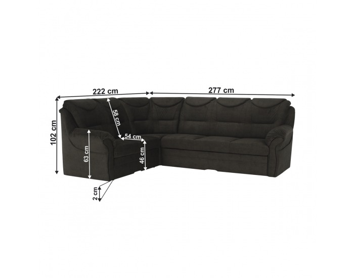 Rohová sedačka s rozkladom a úložným priestorom Morag L - hnedá