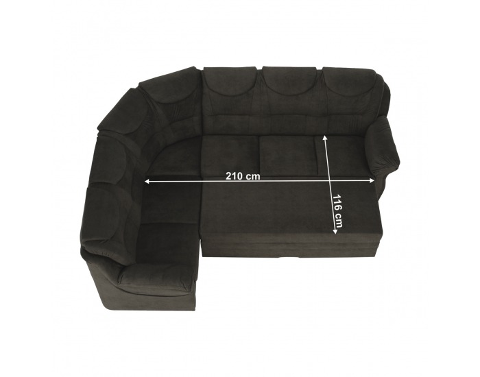 Rohová sedačka s rozkladom a úložným priestorom Morag L - hnedá