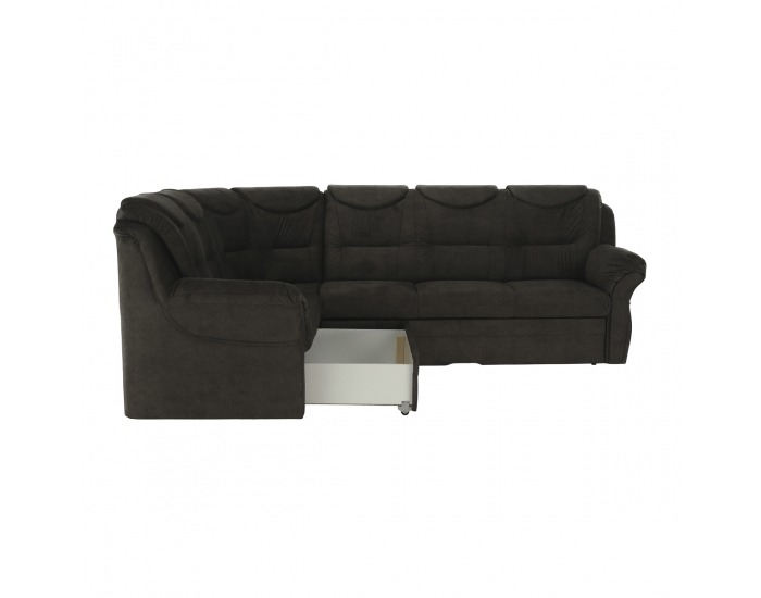 Rohová sedačka s rozkladom a úložným priestorom Morag L - hnedá