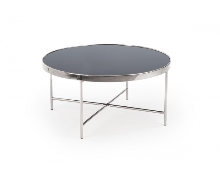 Okrúhly konferenčný stolík Moria - čierna / chróm