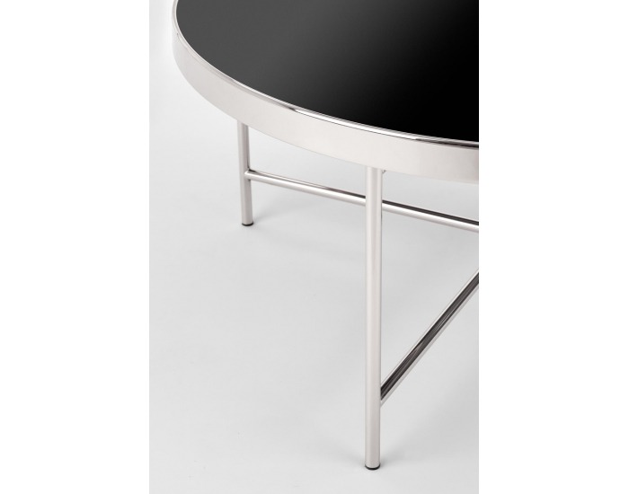 Okrúhly konferenčný stolík Moria - čierna / chróm