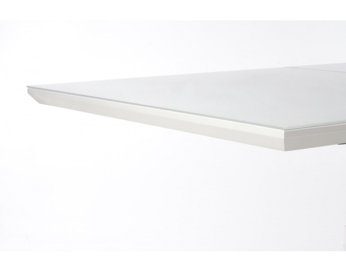 Rozkladací jedálenský stôl Mortis - biely lesk / tmavosivá