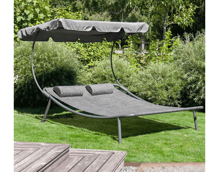 Záhradná posteľ Multina 148x200 cm - sivá