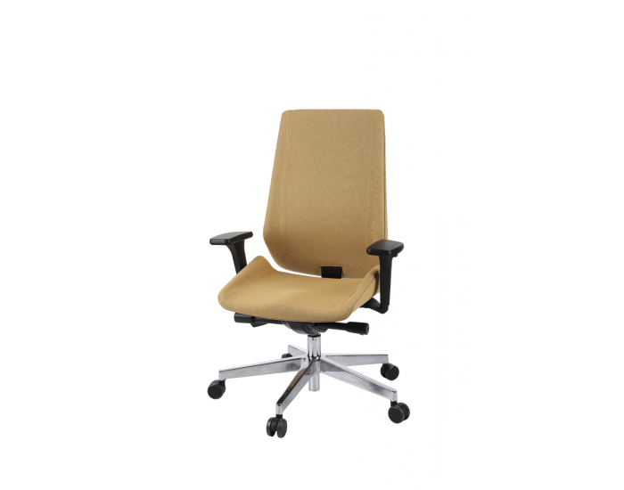 Kancelárska stolička s podrúčkami Munos B - svetlohnedá / chróm