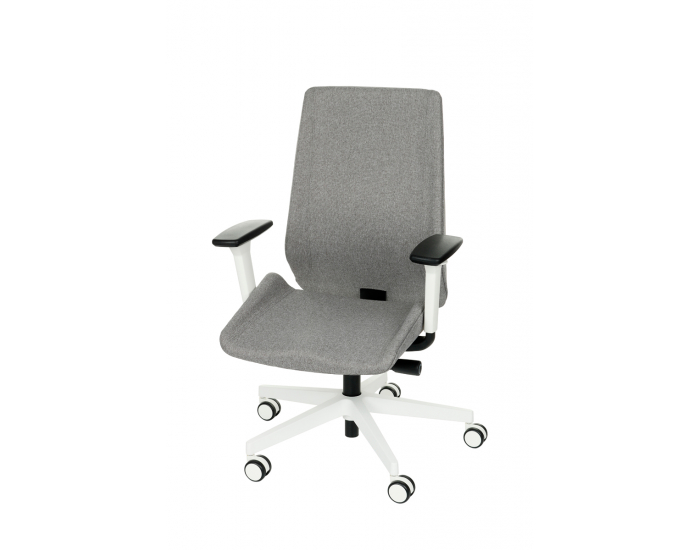 Kancelárska stolička s podrúčkami Munos W - sivá / biela