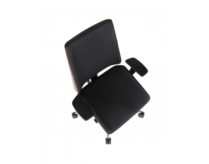 Kancelárska stolička s podrúčkami Munos Wood - čierna / svetlý orech / chróm