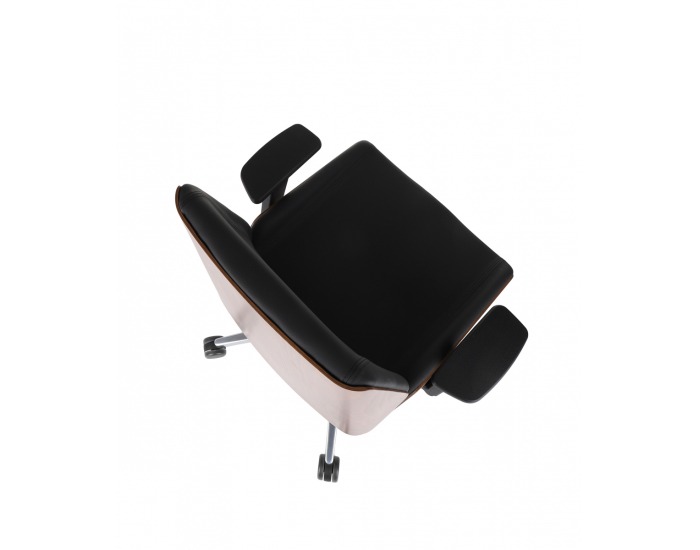 Kancelárska stolička s podrúčkami Munos Wood - čierna / svetlý orech / chróm