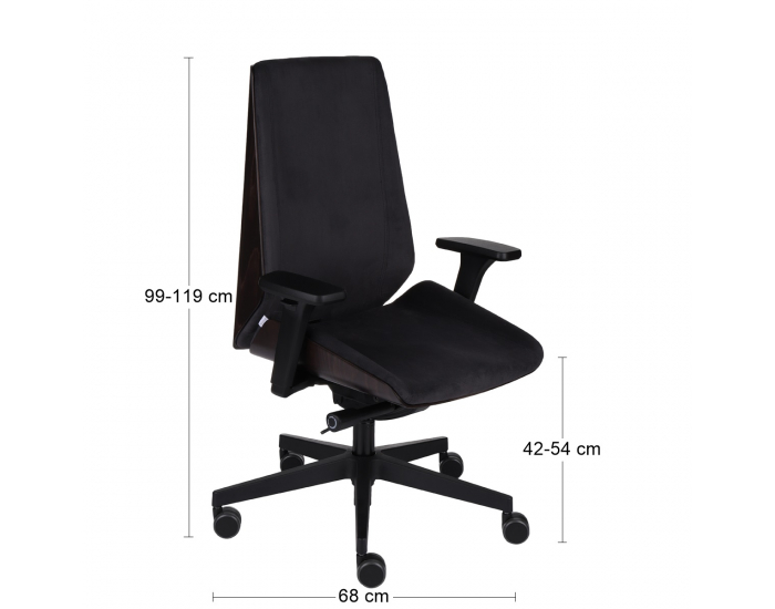 Kancelárska stolička s podrúčkami Munos Wood - čierna / wenge / čierna