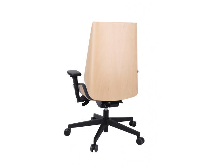 Kancelárska stolička s podrúčkami Munos Wood - tmavosivá / buk prírodný / čierna