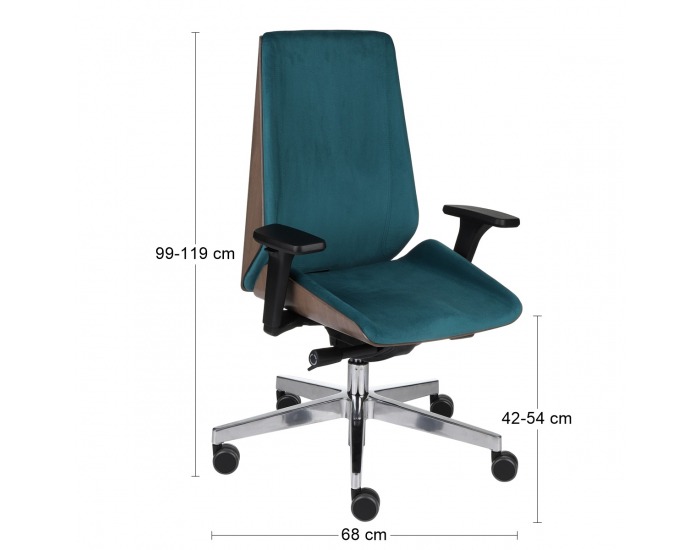 Kancelárska stolička s podrúčkami Munos Wood - tmavozelená / patyna čierna / chróm