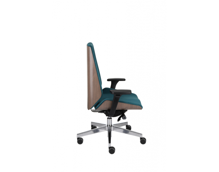 Kancelárska stolička s podrúčkami Munos Wood - tmavozelená / patyna čierna / chróm