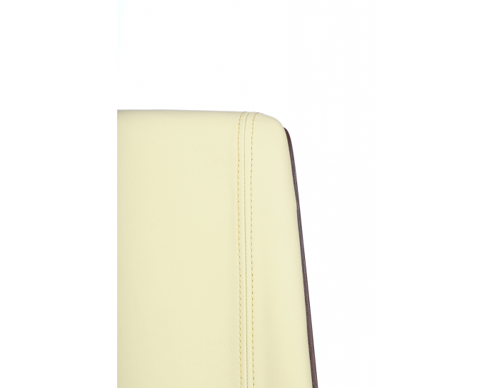 Kancelárska stolička s podrúčkami Munos Wood - žltá / orech svetlý / chróm