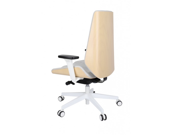 Kancelárska stolička s podrúčkami Munos Wood W - svetlosivá / patyna svetlá / biela