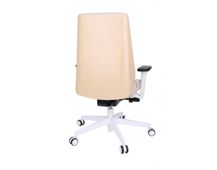 Kancelárska stolička s podrúčkami Munos Wood W - svetlosivá / patyna svetlá / biela