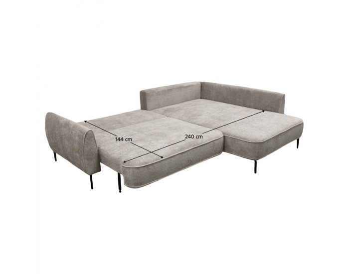 Rohová sedačka s rozkladom a úložným priestorom Muriel Roh P - sivobéžová (taupe)