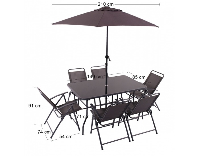 Záhradný set Aguante - grafit / čierna