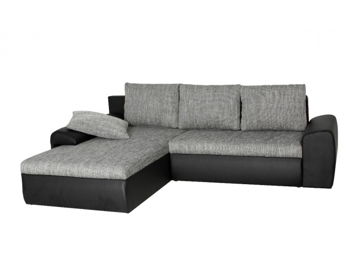 Rohová sedačka s rozkladom a úložným priestorom Bentley L/P - armada PU biela / lucy 3