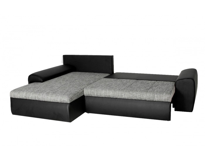 Rohová sedačka s rozkladom a úložným priestorom Bentley L/P - armada PU biela / lucy 3