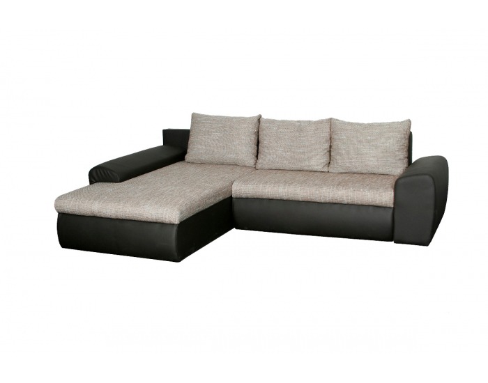 Rohová sedačka s rozkladom a úložným priestorom Bentley L/P - armada PU cocoa / ramos cocoa