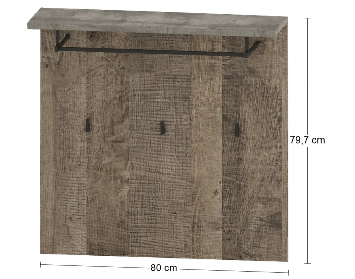 Vešiakový panel Bova HP - pieskový dub / woodcon