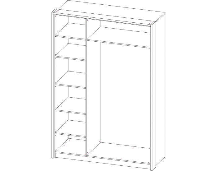 Trojdverová šatníková skriňa Bova W-3D - pieskový dub / woodcon