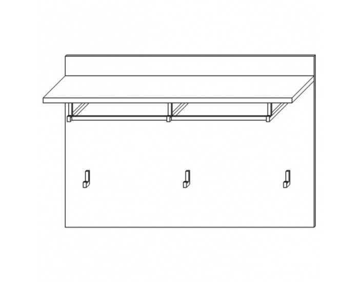 Vešiakový panel Bristol HP - biela / dub wellington
