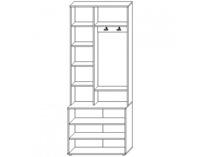 Predsieň so zrkadlom Bristol S - biela / dub wellington