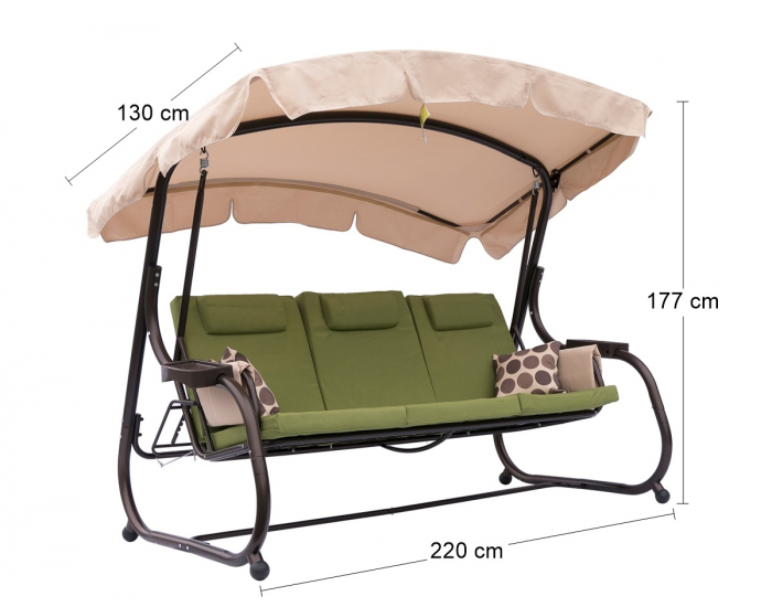 Záhradná hojdačka Cezar RL - hnedá / zelená