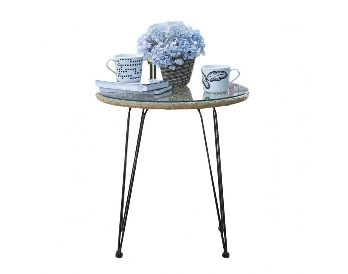 Záhradný set z umelého ratanu Compatto - béžová / čierna