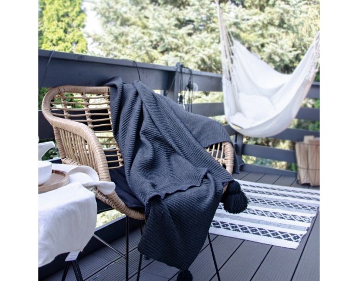 Záhradný set z umelého ratanu Compatto - béžová / čierna