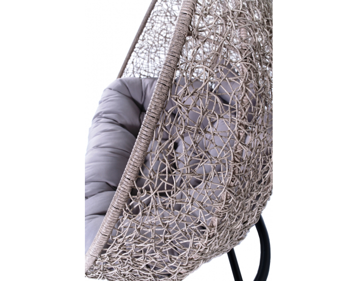 Závesné hojdacie kreslo Cuban - sivý ratan / sivé podušky