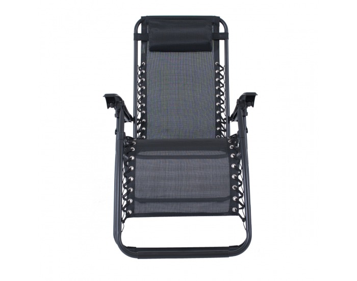 Záhradné lehátko Deluxe - čierna