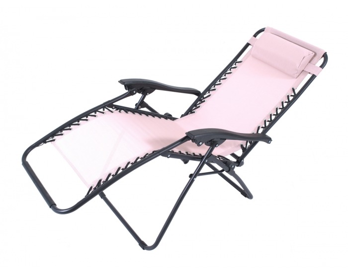 Záhradné lehátko Deluxe - púdrová