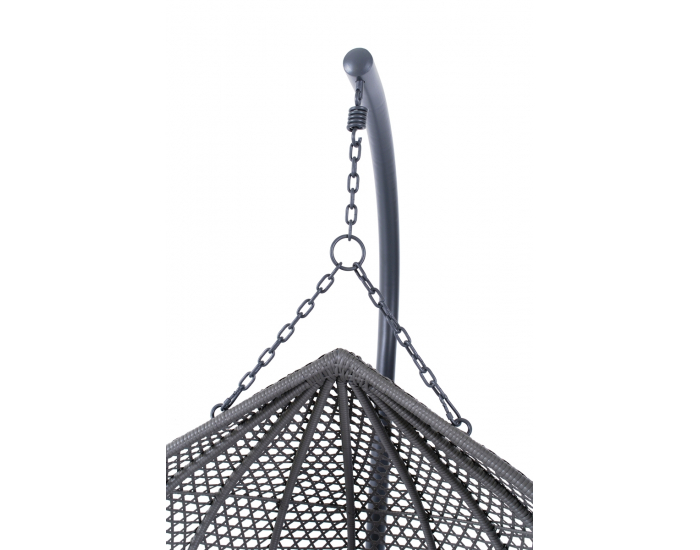 Závesné hojdacie kreslo Dominica - sivý ratan / sivé podušky