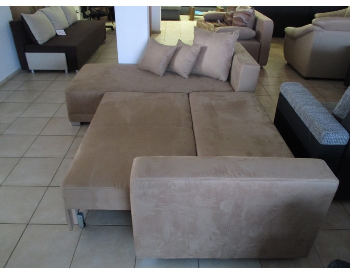 Rohová sedačka s rozkladom Fantasy SR L/P - alcantra 43187 light brown