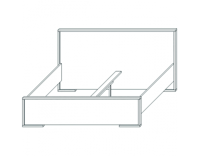 Manželská posteľ s roštom Finni 1600 - dub wotan / biela