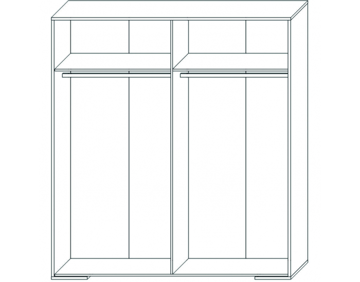 Štvordverová šatníková skriňa Finni W-4D - dub wotan / biela