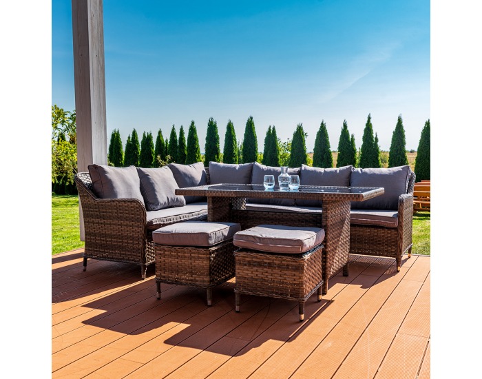 Záhradný nábytok z umelého ratanu Grandissimo - tmavosivá / sivá