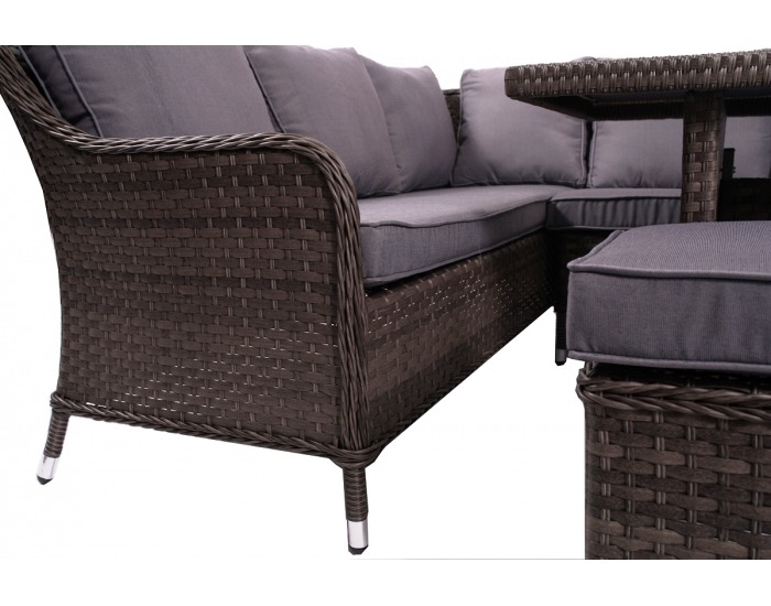 Záhradný nábytok z umelého ratanu Grandissimo - tmavosivá / sivá