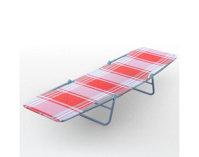 Záhradné lehátko Guliver - červené káro