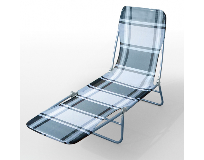 Záhradné lehátko Guliver - čiernobiele káro