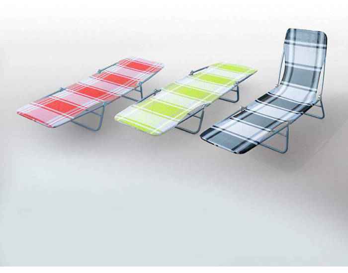 Záhradné lehátko Guliver - červené káro